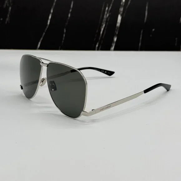 NEW SAINT LAURENT SL690 DUST 002 SUNGLASSES MEN SILVER EYEWEAR SL 690 DUST 002